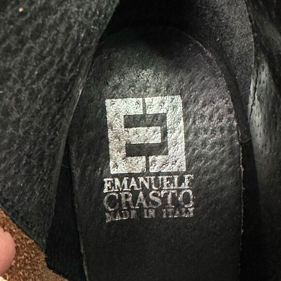 Emanuele Crasto Made in Italy Women’s Leather Cognac Brown Heel Mid Calf Western - Picture 6 of 13